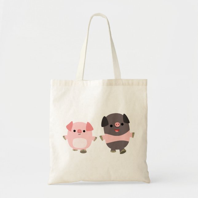 Cute Cartoon Pigs Wir haben Walk Bag Tragetasche (Vorne)