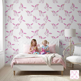 Cute Cartoon Pink Unicorn Tapete