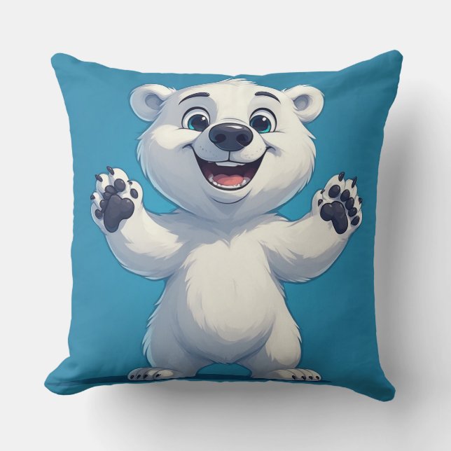 Cute Cartoon Polar Bear Character  Kissen (Vorderseite)