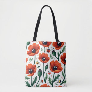 Cute Cartoon Pop Art Poppies Bees Ladybugs Women
