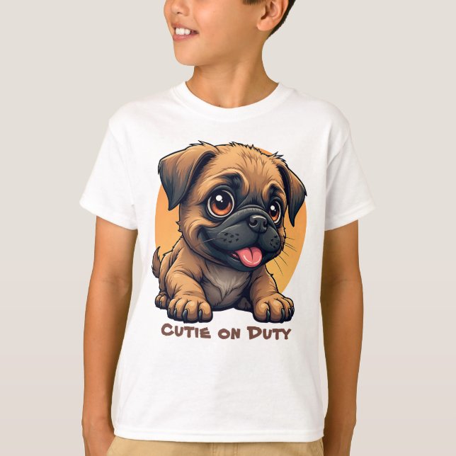 Cute Cartoon Puppy T-Shirt (Vorderseite)