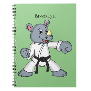 Cute cartoon rhino kung fu cartoon notizblock
