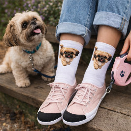 Cute Cartoon Shih Tzu Dog Socks Socken