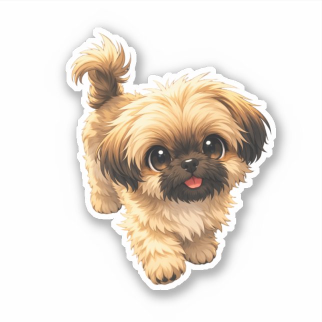 Cute Cartoon Shih Tzu Nala Puppy Dog Aufkleber (Vorderseite)