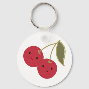 Cute Cartoon Smiling Kawaii Cherries Schlüsselanhänger