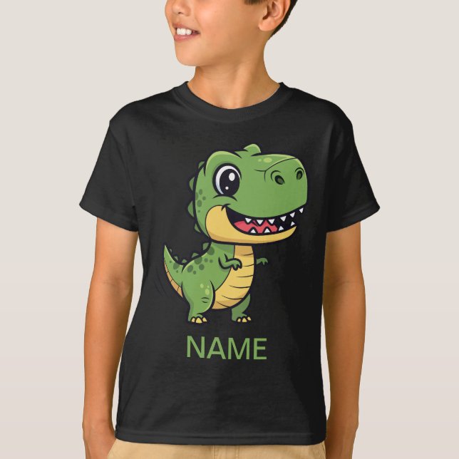 Cute Cartoon T-Rex Dinosaur Kids' T-Shirt  (Vorderseite)