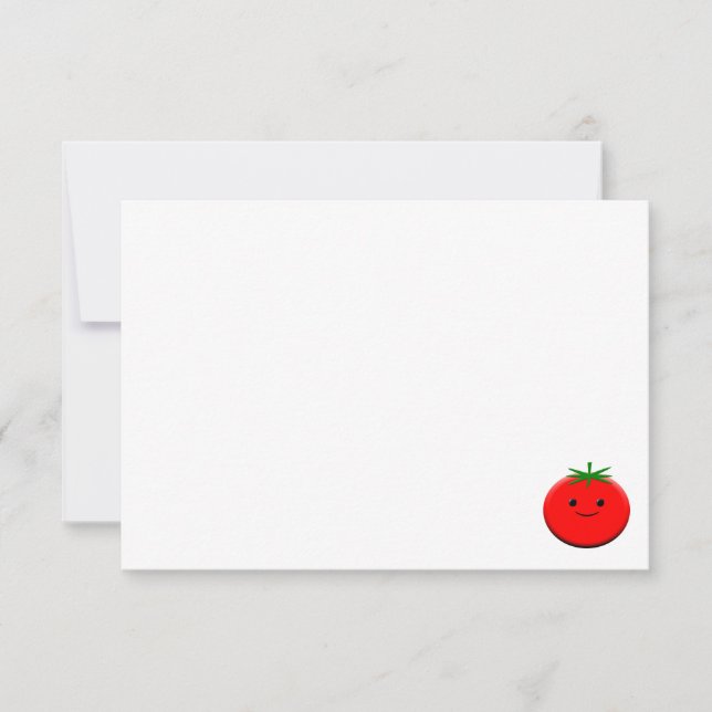 Cute Cartoon Tomato Custom Blank Mitteilungskarte (Vorderseite)