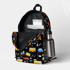 Cute Cartoon Vehicles Pattern  Bedruckter Rucksack