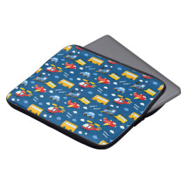 Cute Cartoon Vehicles Pattern  Laptopschutzhülle