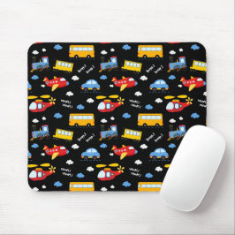 Cute Cartoon Vehicles Pattern  Mousepad
