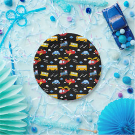 Cute Cartoon Vehicles Pattern  Pappteller