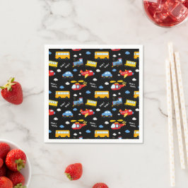 Cute Cartoon Vehicles Pattern  Serviette