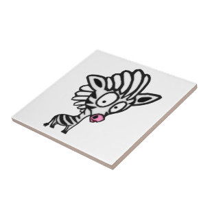 Cute Cartoon Zebra Fliese
