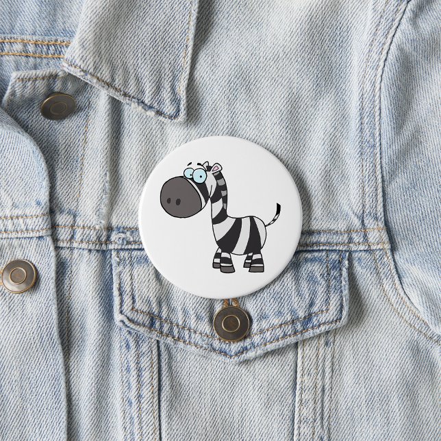 Cute Cartoon Zebra Funny Animal Character Button (Von Creator hochgeladen)