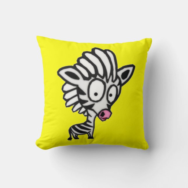 Cute Cartoon Zebra Kissen (Vorderseite)