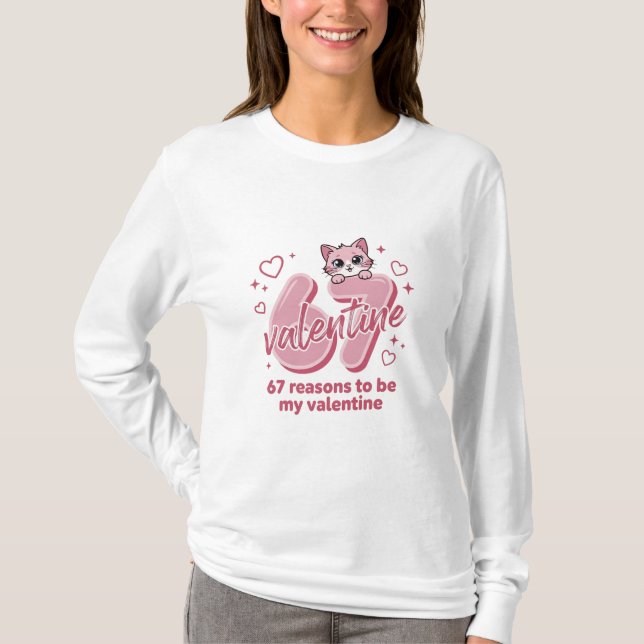 Cute cat 67 valentine T-Shirt (Vorderseite)