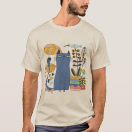 'cute cat and bird' T-Shirt