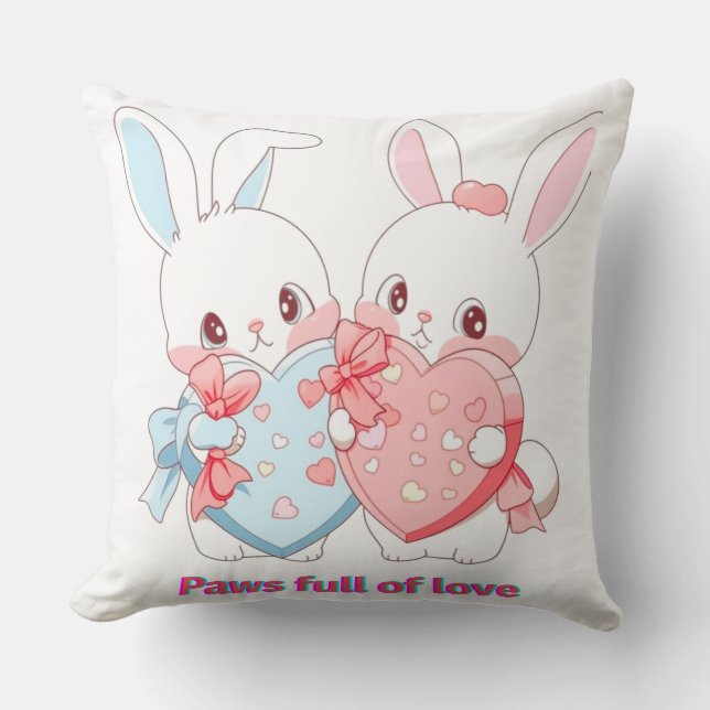 Cute Cat Art Pillow for Nursery, Kids’ Room  Kissen (Vorderseite)
