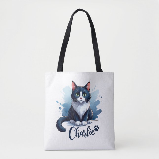 Cute Cat Artwork Tote – Gift for Cat Lovers (Vorderseite)