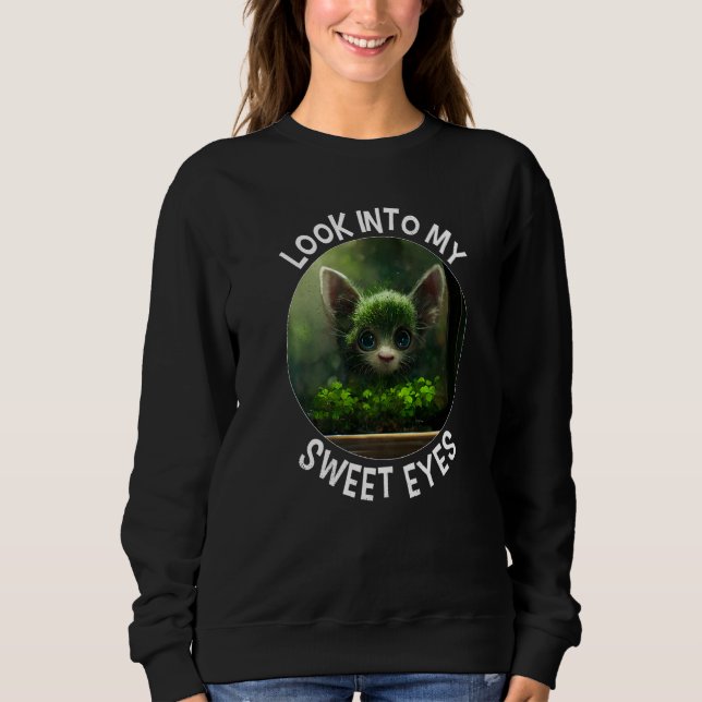 cute cat at window look into my sweet eyes sweatshirt (Vorderseite)