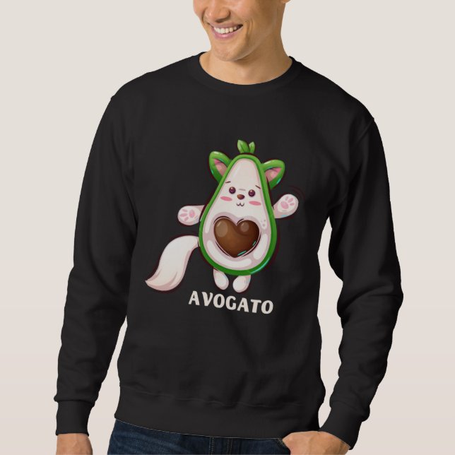 Cute Cat Avocado  Cat Lady Avogato Men Women Sweatshirt (Vorderseite)
