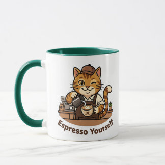 Cute Cat Barista Tasse