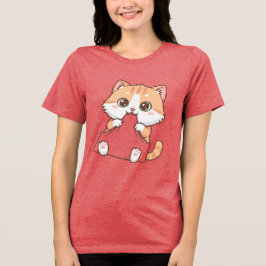 Cute Cat Bite Happens T-shirt Tri-Blend Shirt