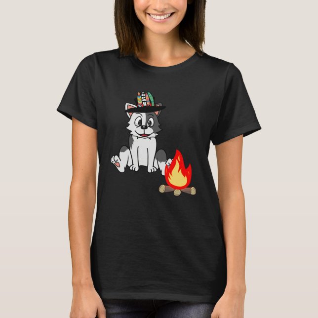 cute cat bonfire  kids T-Shirt (Vorderseite)