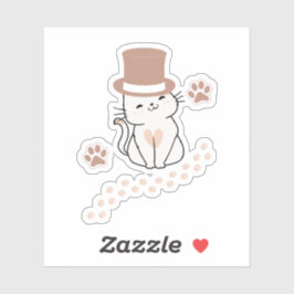 CUTE CAT CAT LOVERS HAT, FLOWER CAT  AUFKLEBER