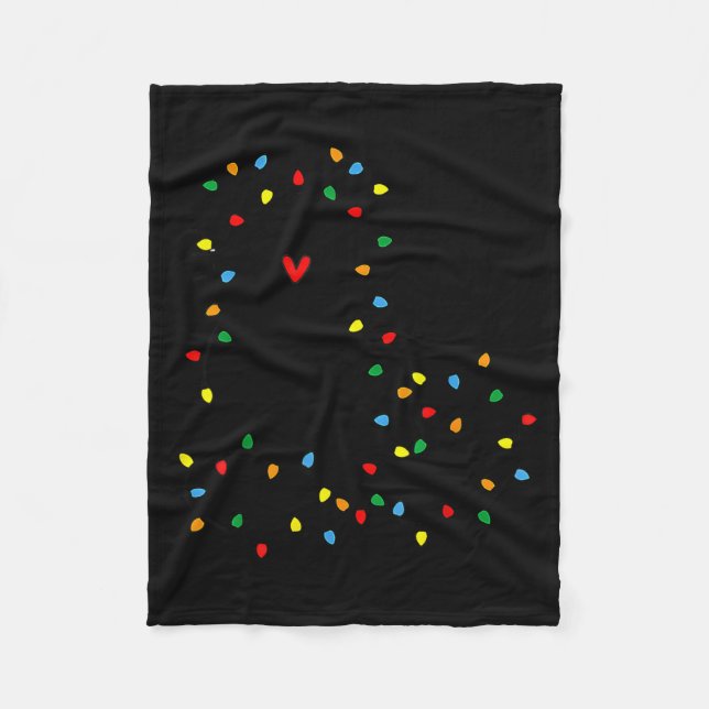 Cute Cat Christmas Light Graphic Cat Black Mom Lov Fleecedecke (Vorderseite)