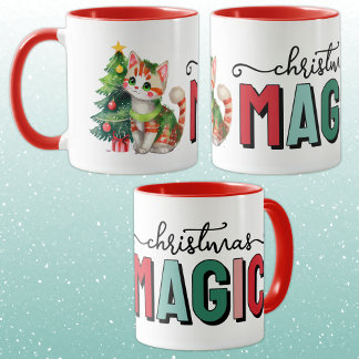 Cute cat christmas magic tasse