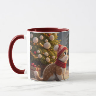 cute  cat christmas mug tasse