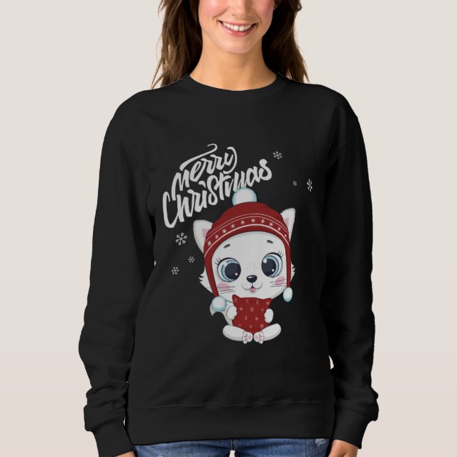 Cute Cat Christmas Top Kitten  Santa s Cat Charact (Vorderseite)