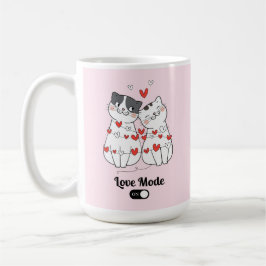 Cute Cat Couple Valentine Illustration Kaffeetasse