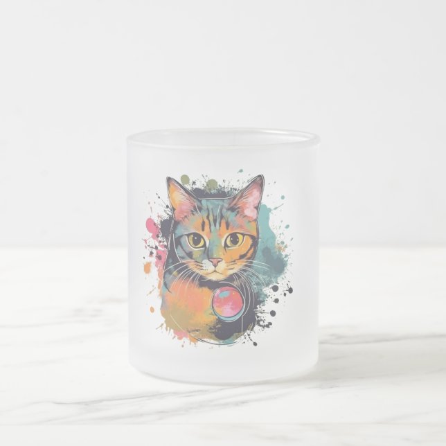 cute cat design  mattglastasse (Mittel)