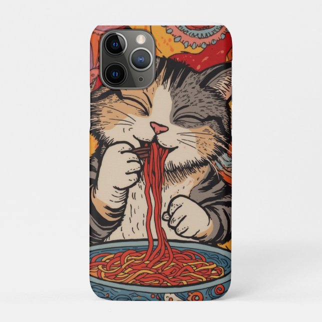 Cute Cat Eating Ramen Case-Mate iPhone Hülle (Rückseite)