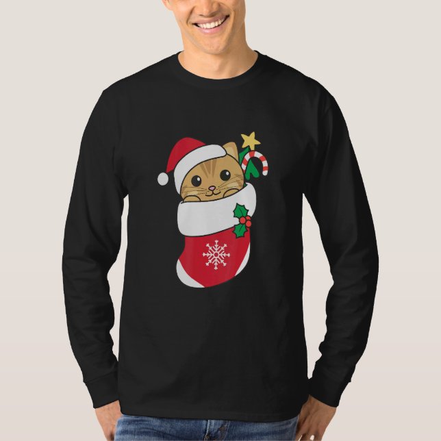Cute Cat For Christmas Cat 1 T-Shirt (Vorderseite)