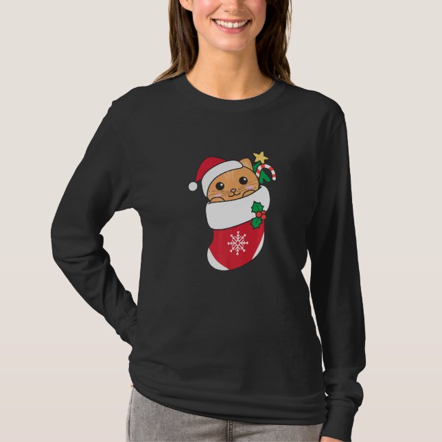 Cute Cat For Christmas Cat  2 T-Shirt (Vorderseite)