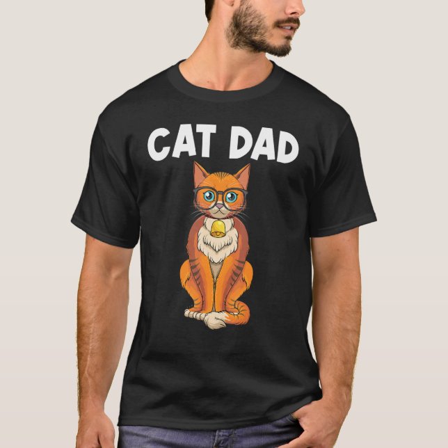 Cute Cat For Dad Father Kitten Feline Pet Cat T-Shirt (Vorderseite)