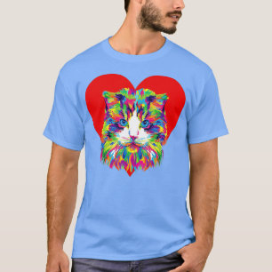 Cute Cat for kitten lovers Colorful Art Kitty T-Shirt