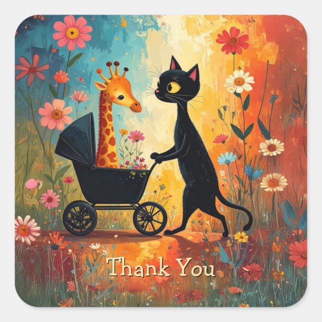 Cute Cat Giraffe Sticker (Vorderseite)