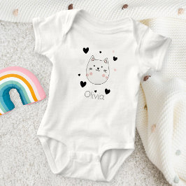 Cute Cat Heart Baby Body Strampler