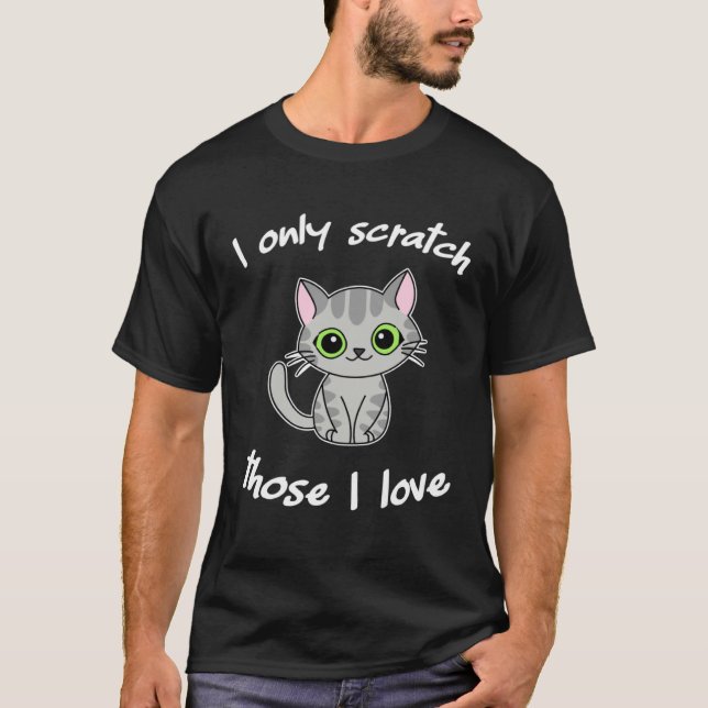 Cute  cat humor green eyes kitty and kitten T-Shirt (Vorderseite)
