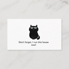 Cute Cat - I run the house - Customizable Visitenkarte