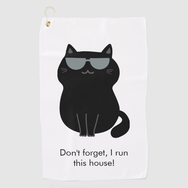 Cute Cat - I run this house now!  Golfhandtuch (Vorderseite)