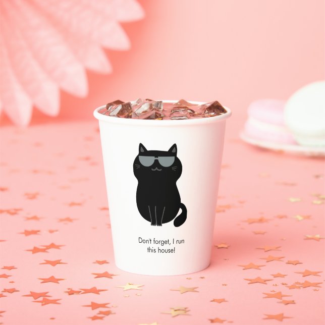 Cute Cat - I run this house now!  Pappbecher (Insitu)