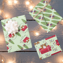 Cute Cat in a Box Here for the Boxes Christmas Geschenkpapier Set