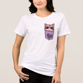 Cute Cat in a Pocket T-shirt Tri-Blend Shirt