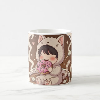 Cute Cat in Coffee Cup - Cozy Adventure art Kaffeetasse