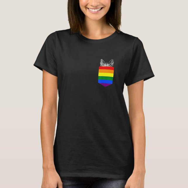 cute cat In Pocket LGBT T-Shirt (Vorderseite)